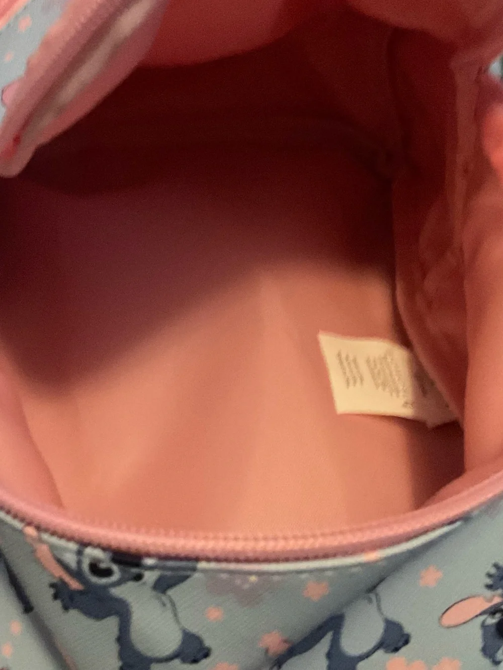 NWT Disney |  Light Blue & Pink Stitch Pattern Kids Backpack